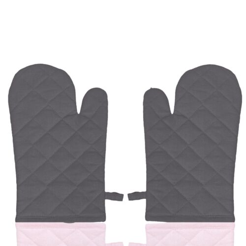 2pc Black Oven Gloves Heat Resistant Non-Slip Kitchen Glove Microwave Accessory - Picture 1 of 6