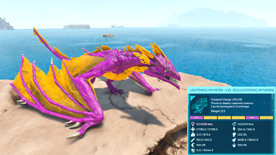Ark Ascended PVE - Lightning Wyvern - Spyro - High Level [100% Imprint] Official