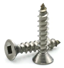 #14 Sheet Metal Screws - Stainless Steel Square Drive Flat Head - Select Size