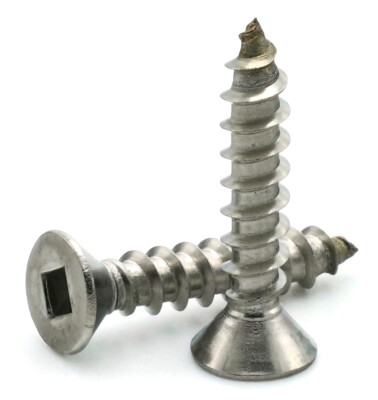 #8 Sheet Metal Screws - Stainless Steel Square Drive Flat Head - Select Size