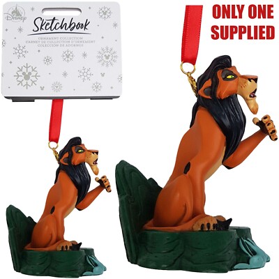 Disney Store Narbe Der König der Löwen Christbaumschmuck Ornament Kugel Skizzenbuch