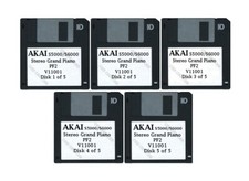Akai S5000 / S6000 Set of Five Floppy Disks Stereo Grand Piano PF2 V11002