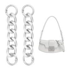 2Pcs 4.25" Purse Extender Chain Silver Bag Extender Chain with Spring Gate