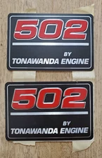 SET OF 2 - NOS GM OEM BBC 502 By Tonawanda Engine Valve Cover Emblems