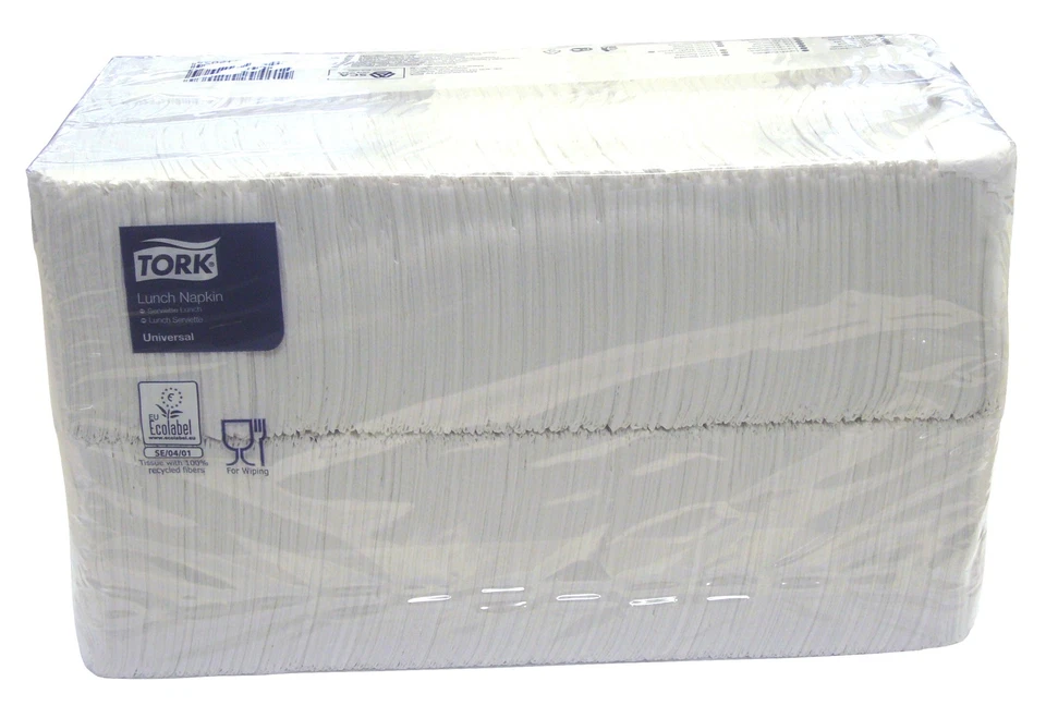 4000 Tork Papierservietten / Prägeservietten 32x33cm, weiß, 1/8 Falz, 1lagig