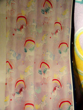 New Fabric SHOWER CURTAIN Purple Fantasy UNICORNS Rainbows Fun Look 72" x 72"