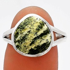 Natural Chrysotile 925 Sterling Silver Ring s.9 Jewelry R-1005