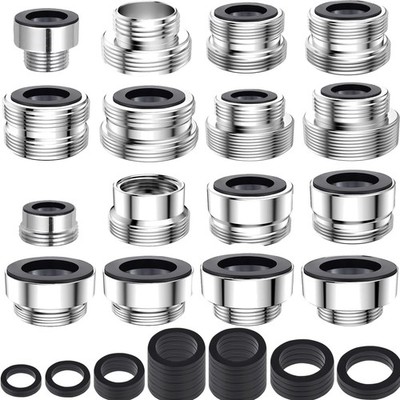 Wasserhahn Adapter Set 16 Stück für Gartenschlauch Wasserfilter Universal ros...