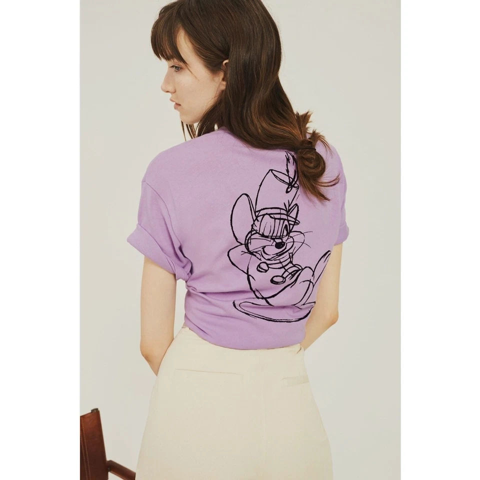 Zara Disney RARE Dumbo Timothy Q. Mouse Cotton T-Shirt Purple Size S - Image 2 of 4