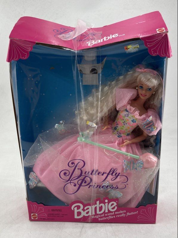 Mattel 1994 Barbie Butterfly Princess Fashion Doll w/ Pink Dress Toy Accessories