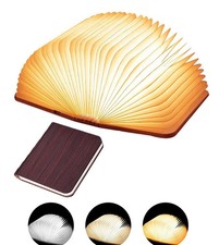 Wooden Book Light Novelty LED Night Light Portable Folding Book Lamp Paper La...