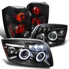 For Dodge Caliber Black Dual Halo Led Drl Projector Headlightstail Lights For Dodge Caliber Black Dual Halo Led Drl Projector Headlightstail Lights