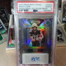 2024 PRIZM DRAFT PICKS BRADY COOK SENSATIONAL SIG-SILVER PRIZM AUTO PSA 10