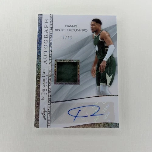 Leaf In The Game Used 2025 Giannis Antetokounmpo Auto Game-Used 7/15 patch