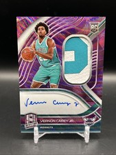 2020-21 Panini Spectra Vernon Carey Jr. Rookie FOTL Purple Wave Jersey Auto /8