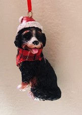 Bernese Mountain Dog 3  Christmas Tree Ornament Berner Scarf Santa Hat With Tag