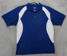 Champions Tour Polo Shirt Mens Large Blue White Golf Performance Polyester