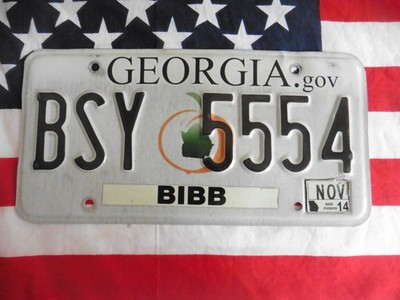 US GEORGIA BSY5554 COUNTY BIBB AUTO CAR KENNZEICHEN NUMMERNSCHILD PLATE DEKO USA