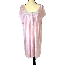 Soft Pink Chemise Nightgown with Delicate Lace Detail Neckline