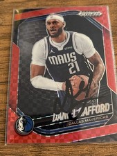 Signed On Card 2024-25 Prizm Black Daniel Gafford Red /75 #241 Dallas Mavericks