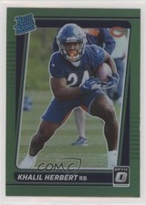 2021 Panini Donruss Rated Rookie Optic Holo Green Preview Khalil Herbert 5z0