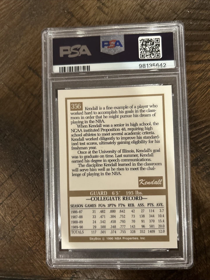 1990-91 Skybox Kendall Gill #356 (RC) PSA 9 Mint - Image 2 of 2