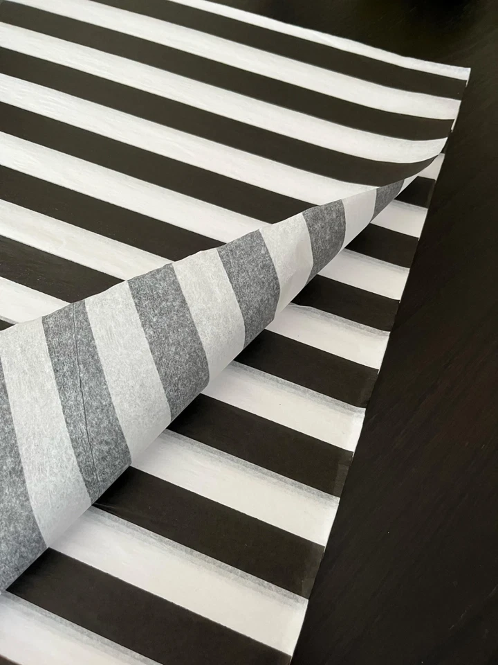 BLACK STRIPES Design Tissue Paper Sheet Choose Size & Package Amount - Image 4 of 4