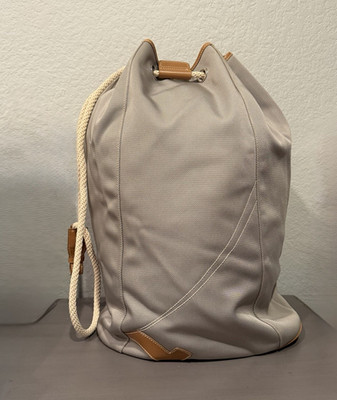 Salvatore Ferragamo Gray/Brown Duffle Drawstring Rope Shoulder Strap