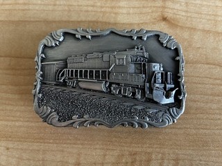 Vintage 1984 Siskiyou Railroad Freight Yard Locomotive Train Belt Buckle I 29