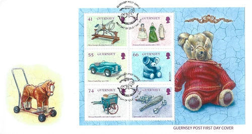 2015 Guernsey Europa. Old Toys First Miniature Sheet Day Cover