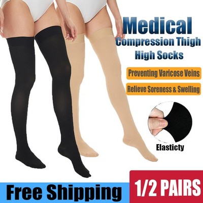Thigh High Compression Stockings 20-30mmHg Medical Socks Varicose Veins Edema