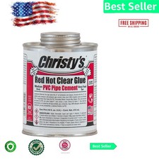 Low-VOC Red Hot Clear PVC Pipe Cement - 1 Pint, Strong and Fast-Setting