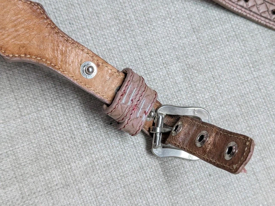 Cinturón con hebilla CONCHO vintage hecho en EE. UU. 32 cuero TOOLED western RANGER vaquero Foto 4 de 4