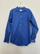 Joseph  Feiss Button Up Dress Shirt Non-Iron Men's 15 Business 34/35 Blue