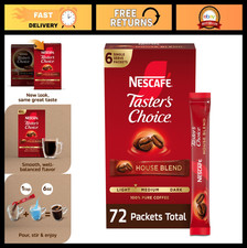 Instant Coffee Packets - Light Medium Roast House Blend, 72 Count, 12 Boxes