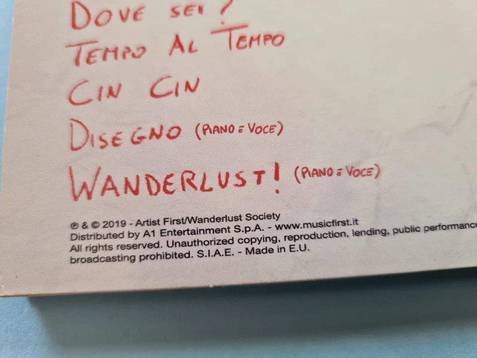 ALFA (Andrea De Filippi) - WANDERLUST ! - CD Prima edizione 2019 Il primo! - Image 4 of 4