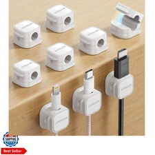 9 Pack Magnetic Cable Clips Cable Smooth Adjustable Cord Holder, Under Desk...