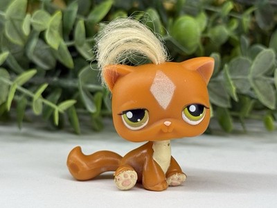 Littlest Pet Shop 226 LPS Authentic Orange White Haired Short Hair