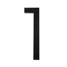8 In. Matte Black Aluminum Floating or Flat Modern House Number 1