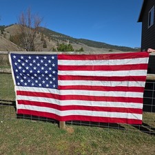 American Flag 5' x 9.5' 100% Cotton Bunting Made in USA North Bay Industries