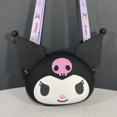 ▶︎import/黒いたぬきさまノベルティ缶ケース Q Uncle X Sanrio Kuromi Crossbody Purse Silicone Black Cat
