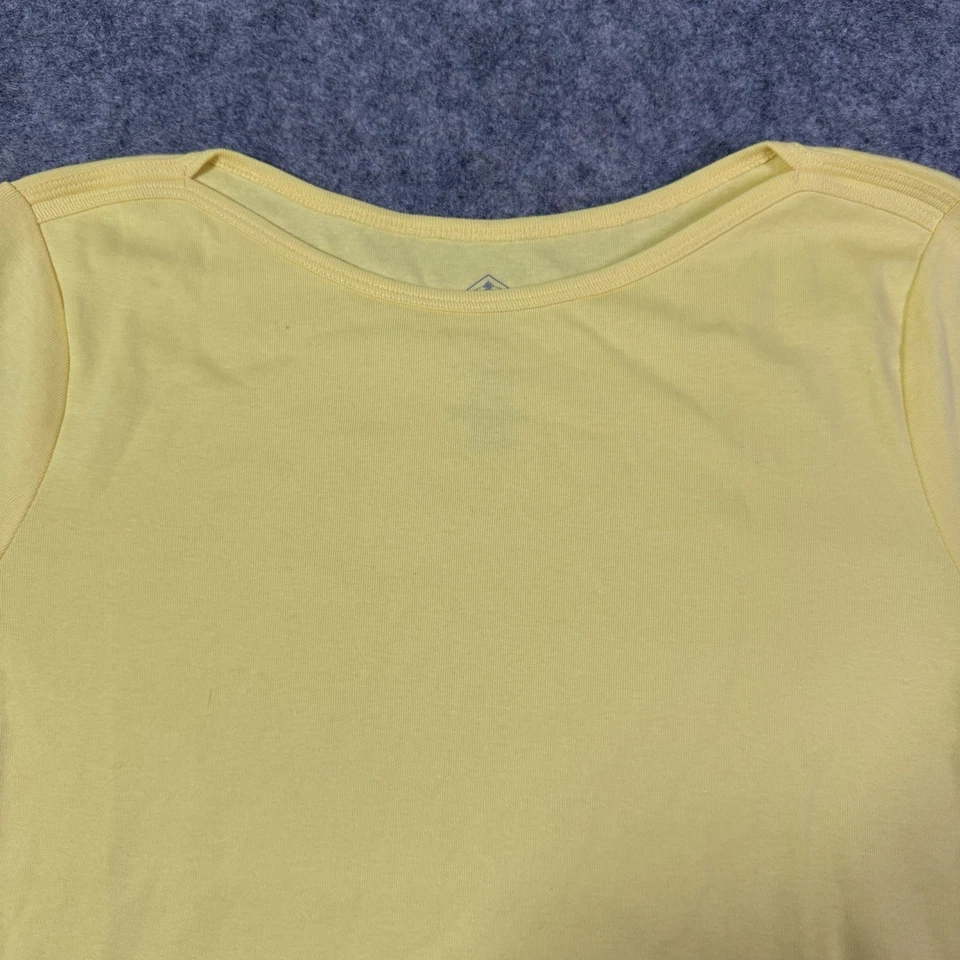 Camiseta clásica de manga corta St. Johns Bay cuello barco para mujer talla PL pequeña amarilla Foto 2 de 4