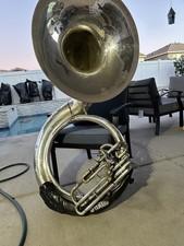 IBI Silver Sousaphone High Polish 3 Piston Valves Brass Instrument