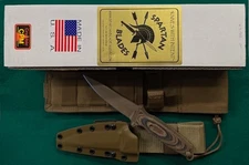 NOS, MINT SPARTAN HARSEY TT (TACTICAL TROUT) S35VN, 2 SHEATHS, BOXED (562)