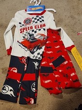 Size 6 Boys Hot Wheels Pajama Set One Shirt Two Pants New