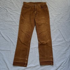 Vintage 70s Levis Pants Mens Fit 31x30 Brown Corduroy Preppy Talon Zip USA