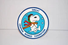 VINTAGE NASA "Snoopy"  3" Sticker dated 1972 Crippen Bobko Thornton Smeat