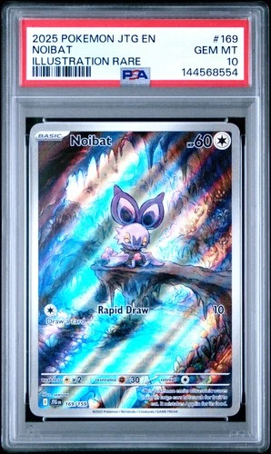 2025 POKEMON JTG EN-JOURNEY TOGETHER ILLUSTRATION RARE #169 NOIBAT PSA 10
