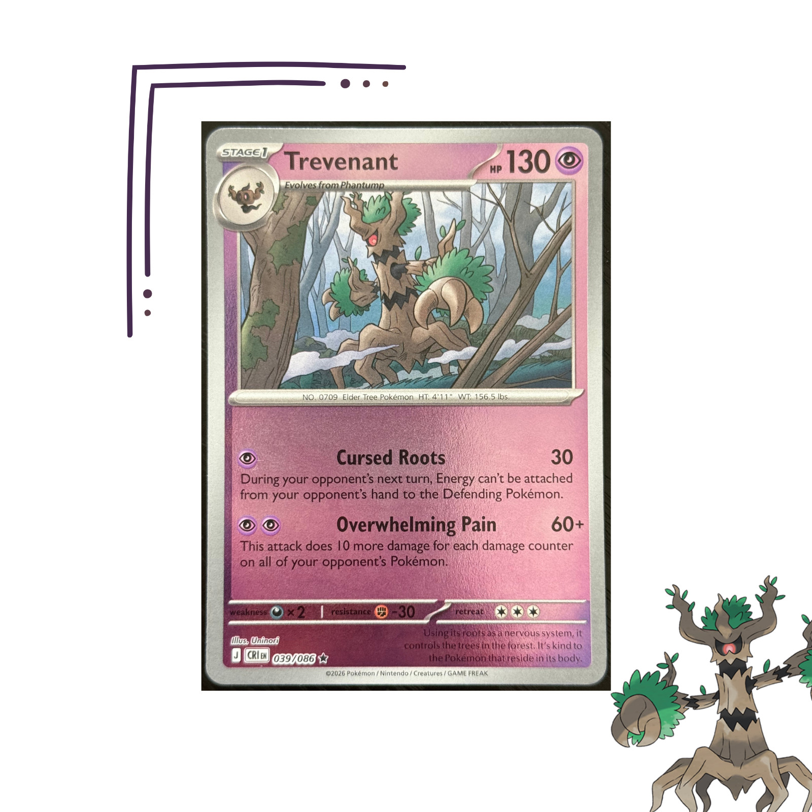 Trevenant 039/086 Me04: Chaos Rising Reverse Holo