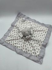 Carters Grey Gray Elephant Lovey Plush Baby Security Blanket Satin Trim 14"